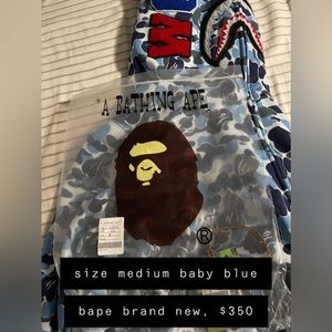 Baby blue bape hoodie